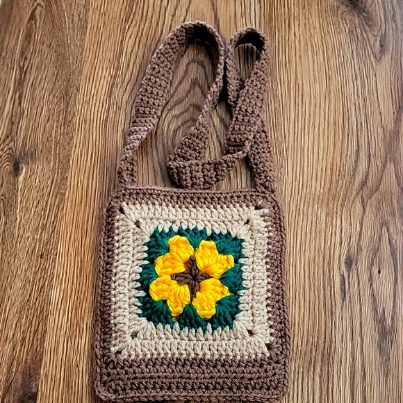 handmade Handbags - Vintage granny square crossbody